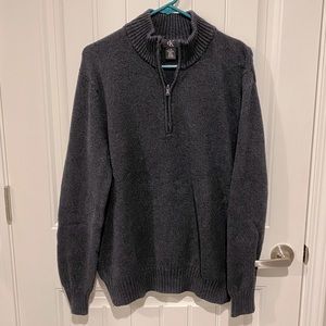 Dark Grey Calvin Klein Quarter Zip Sweater Large